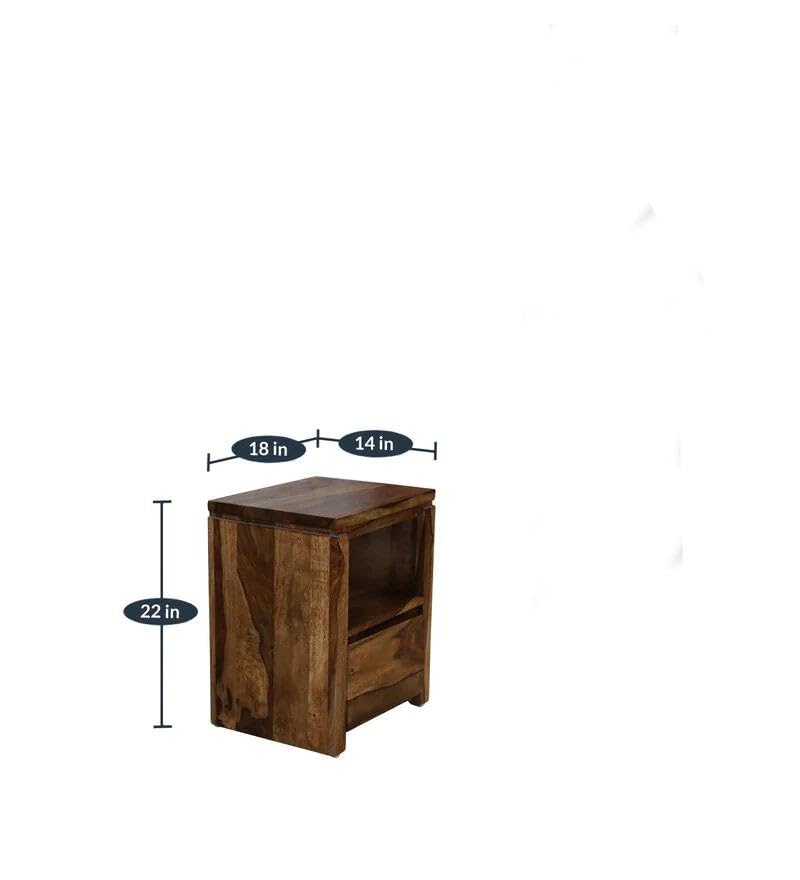 Mamon Wood Decor Sheesham Wood Bedside Table – Design 14