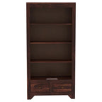 Mamon Wood Decor Solid Wood Semi-Open Book Shelf – Walnut