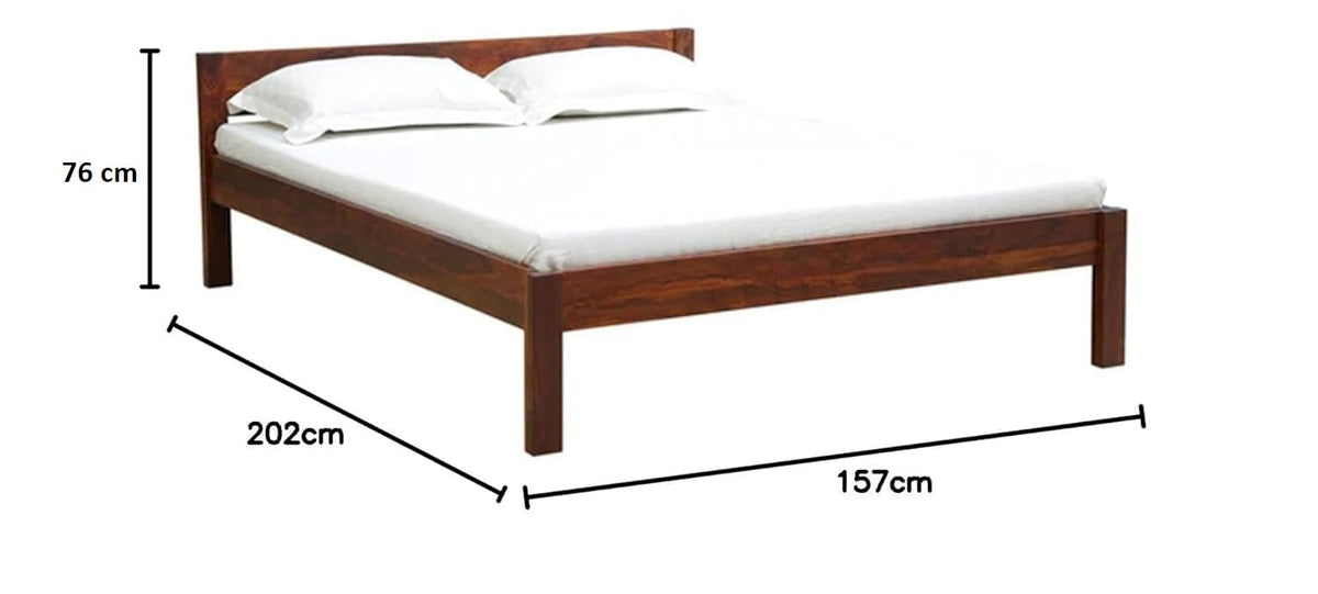 Ambica Woodmart Sheesham wood bed in brown finish, photo 2