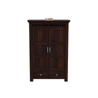 Mamon Wood Decor 2 Door Wardrobe with 2 drawers, 2 shelves & hanging - Walnut