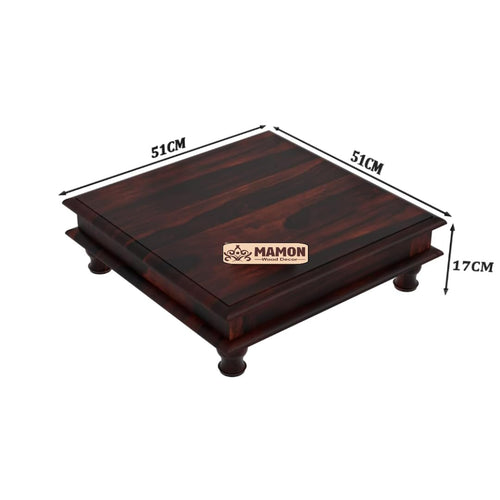 Mamon Wood Decor Sheesham Wood Bajot Chowki for Sitting & Mandir