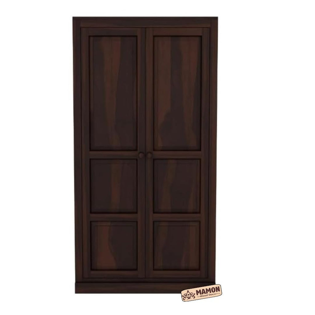 Mamon Wood Decor Sheesham Wood Wardrobe with 3 Drawer and 4 Shelves