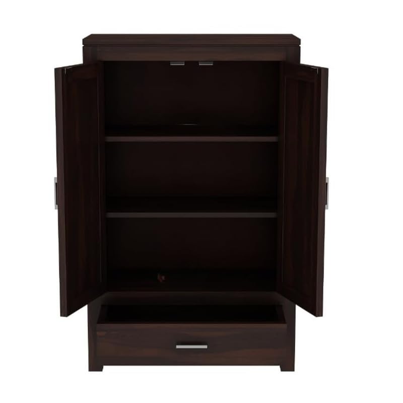 Mamon Wood Decor Woodcrony Sheesham Wood Wardrobe with 1 Drawer and 3
