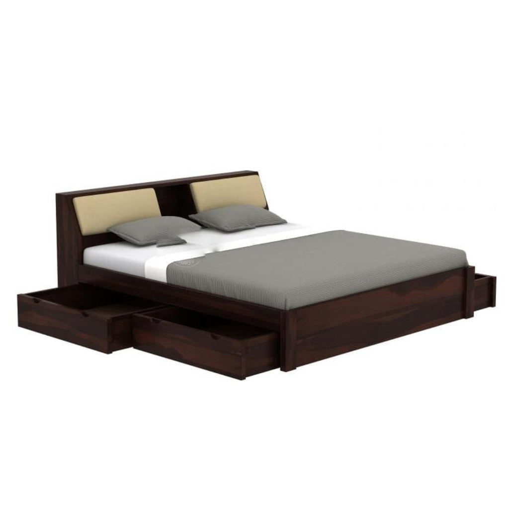 Dark Walnut | Ambica Woodmart Sheesham wood bed, dark walnut, photo 15
