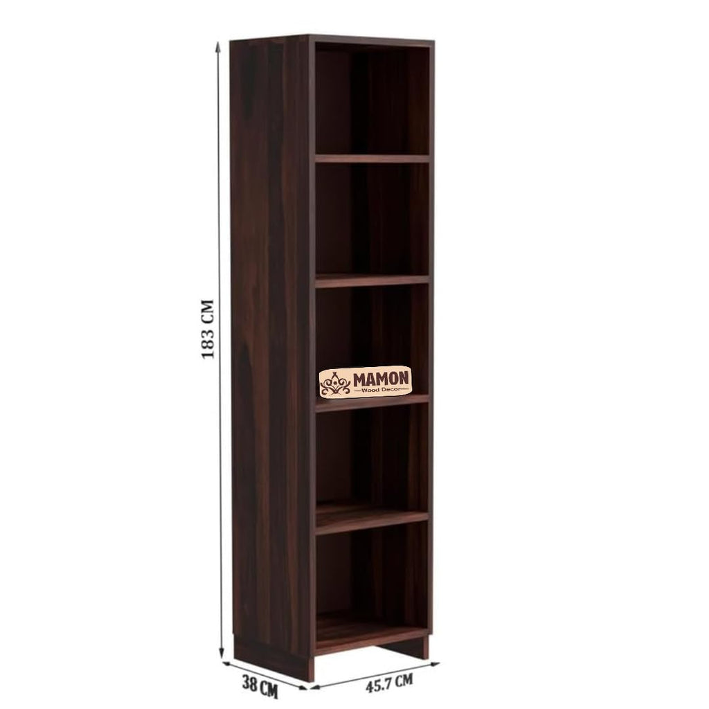 Mamon Wood Decor Sheesham Wood Multipurpose Book Shelf – Natural Brown