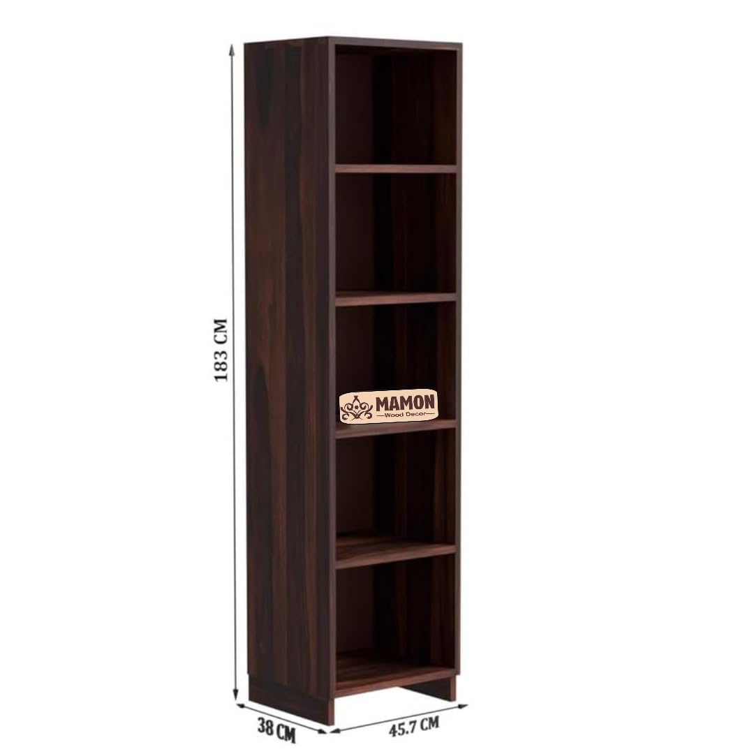 Mamon Wood Decor Sheesham Wood Multipurpose Book Shelf – Natural Brown