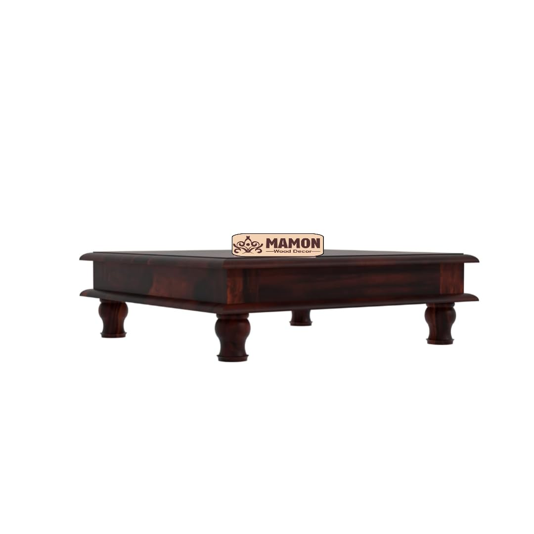 Mamon Wood Decor Sheesham Wood Chowki – Decorative Religious Platform
