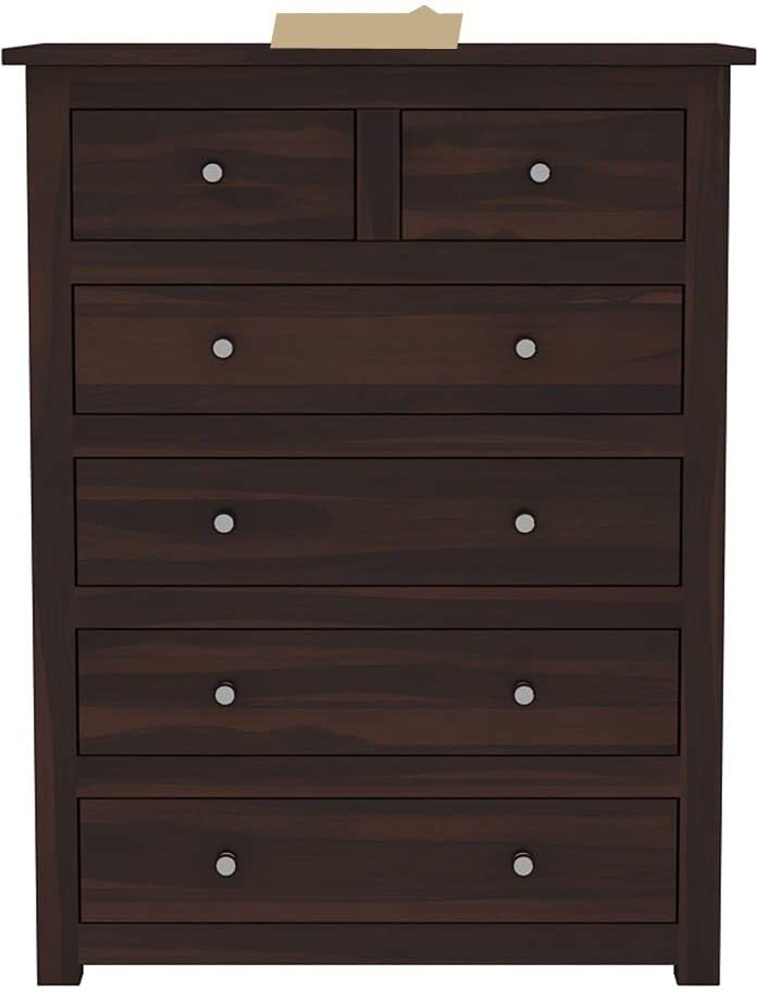 Dark Walnut | Ambica Woodmart Sheesham wood chest of drawers, dark walnut, photo 9