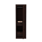 Mamon Wood Decor Single Door Wardrobe with 2 drawers, 2 shelves - Walnut