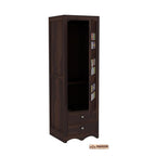 Mamon Wood Decor 1 Door Wardrobe with 2 drawers, 2 shelves & hanging - Walnut
