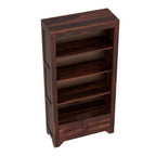 Mamon Wood Decor Solid Wood Semi-Open Book Shelf – Walnut