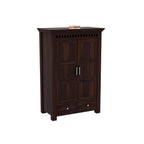 Mamon Wood Decor 2 Door Wardrobe with 2 drawers, 2 shelves & hanging - Walnut