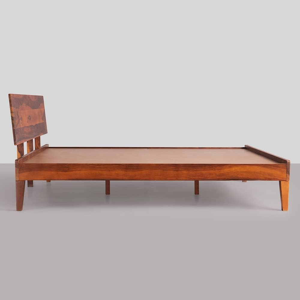 Ambica Woodmart Sheesham wood bed in brown finish, photo 6
