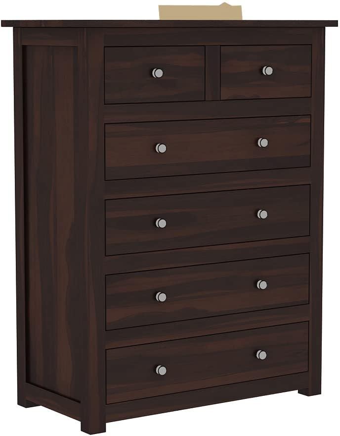 Dark Walnut | Ambica Woodmart Sheesham wood chest of drawers, dark walnut, photo 6