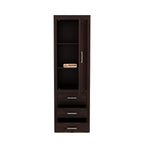 Mamon Wood Decor Single Door Wardrobe with 3 drawers & 3 shelves – Jack - Walnut