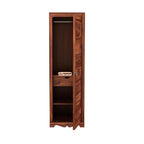Mamon Wood Decor 1 Door Wardrobe with 1 drawer, 3 shelves & hanging - Honey