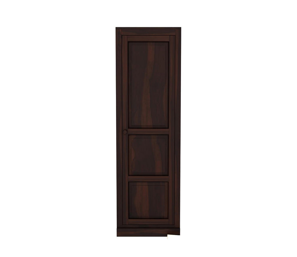 Mamon Wood Decor Single Door Wardrobe with 2 drawers, 2 shelves - Walnut