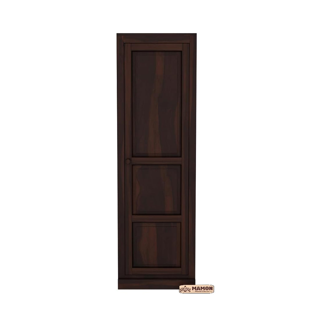 Mamon Wood Decor Single Door Wardrobe with 2 drawers, 2 shelves - Walnut