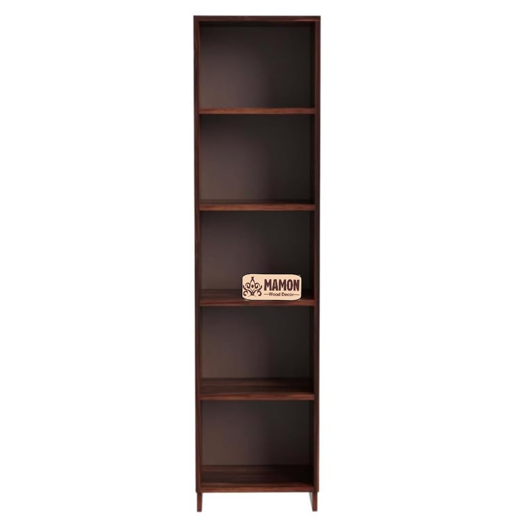 Mamon Wood Decor Sheesham Wood Multipurpose Book Shelf – Natural Brown