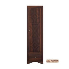 Mamon Wood Decor Single Door Wardrobe with 1 drawer & 4 shelves – Davis - Walnut