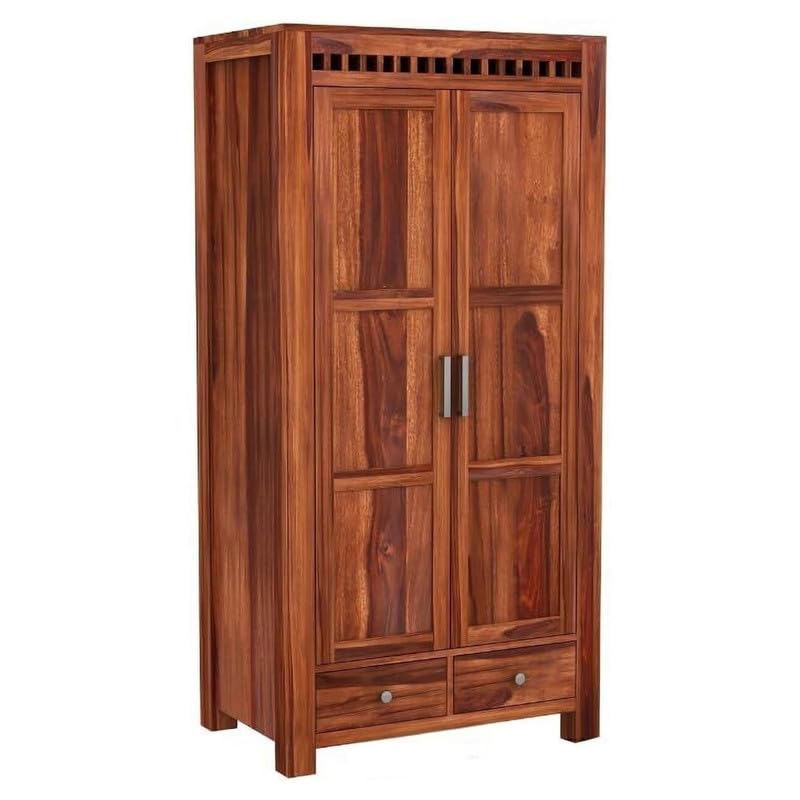 Mamon Wood Decor Sheesham Wood Wardrobe – Brown