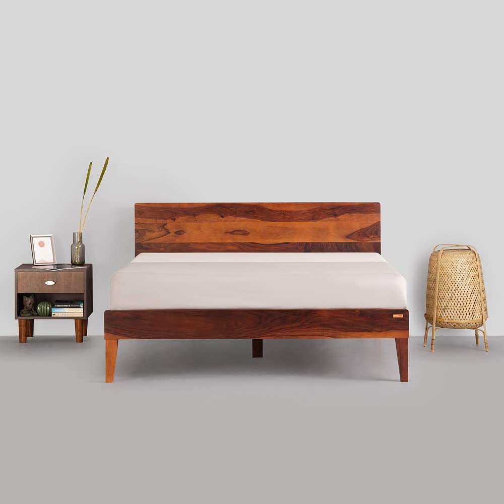 Ambica Woodmart Sheesham wood bed in brown finish, photo 4