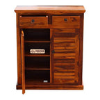 Mamon Wood Decor Wooden Shoe Cabinet for Living Room – Brown