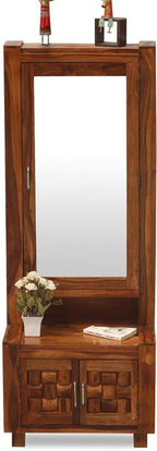 Mamon Wood Decor Solid Wood Dressing Table – Honey Oak Finish