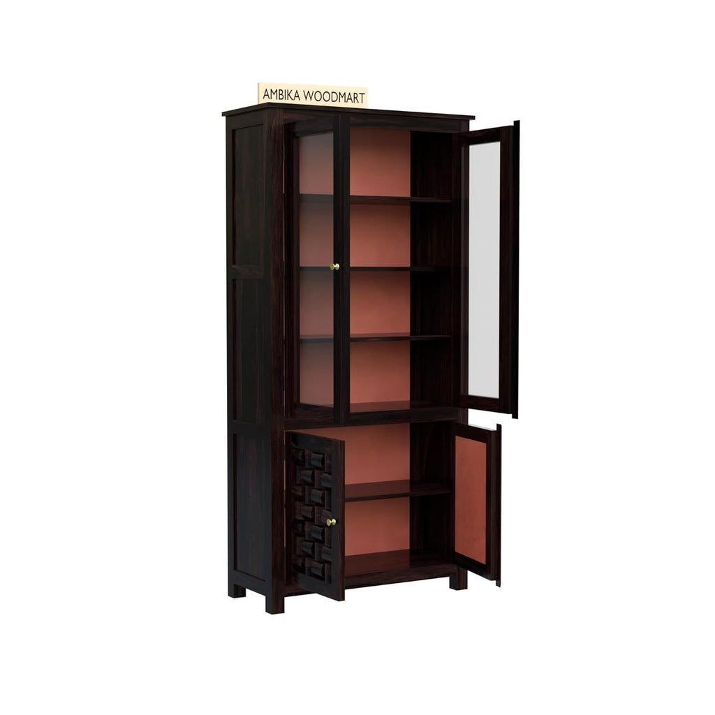 Ambica Woodmart Sheesham wood wardrobe in dark walnut finish, photo 3
