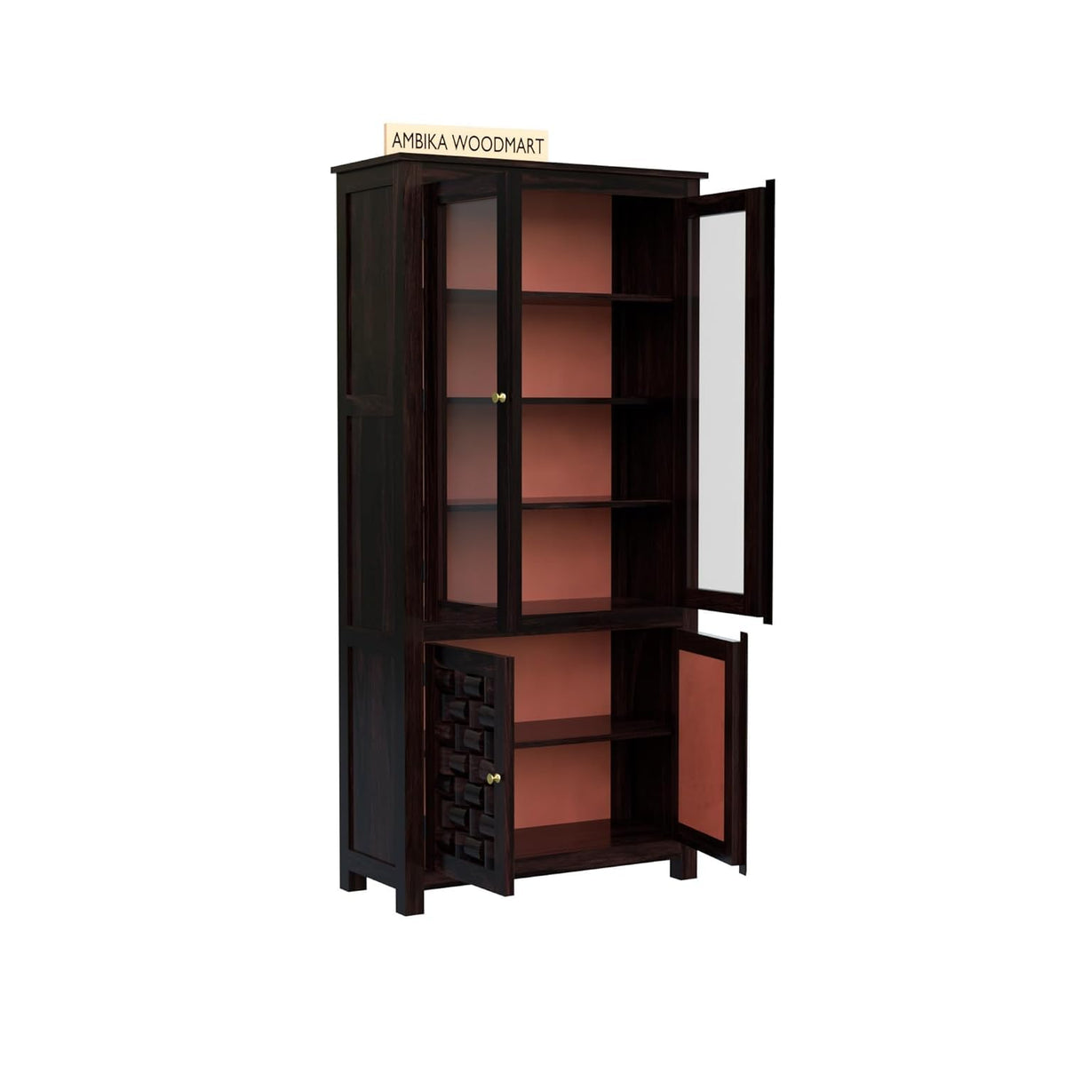 Ambica Woodmart Sheesham wood wardrobe in dark walnut finish, photo 3