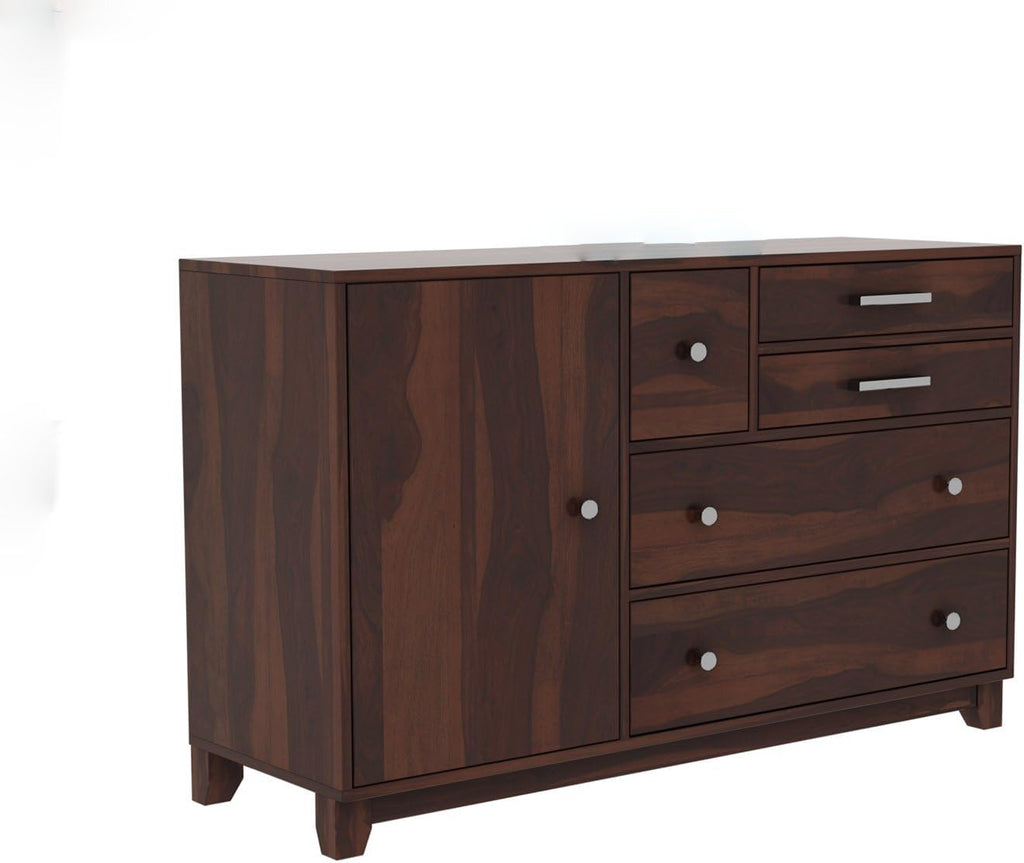 Ambica Woodmart Sheesham wood chest of drawers in walnut finish, photo 6