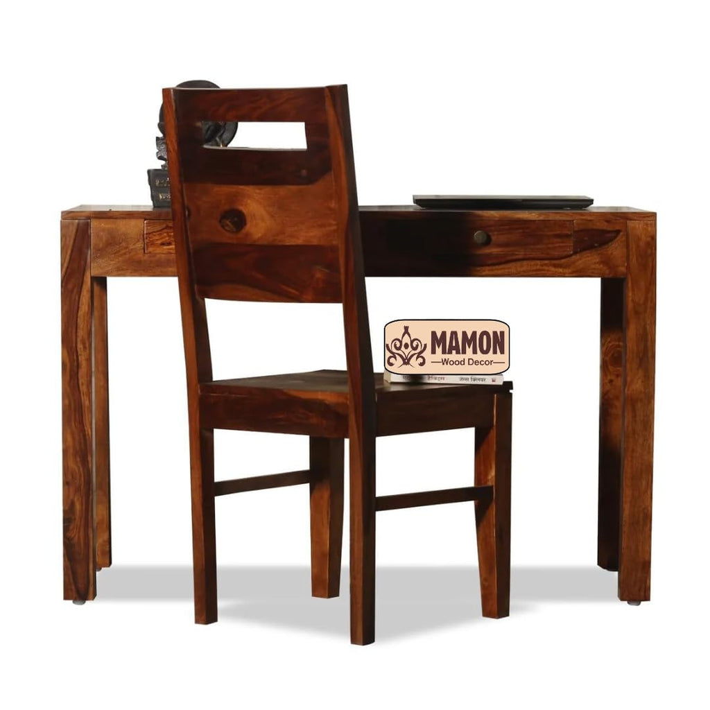 Mamon Wood Decor Solid Sheesham Wood Study Table with Drawer