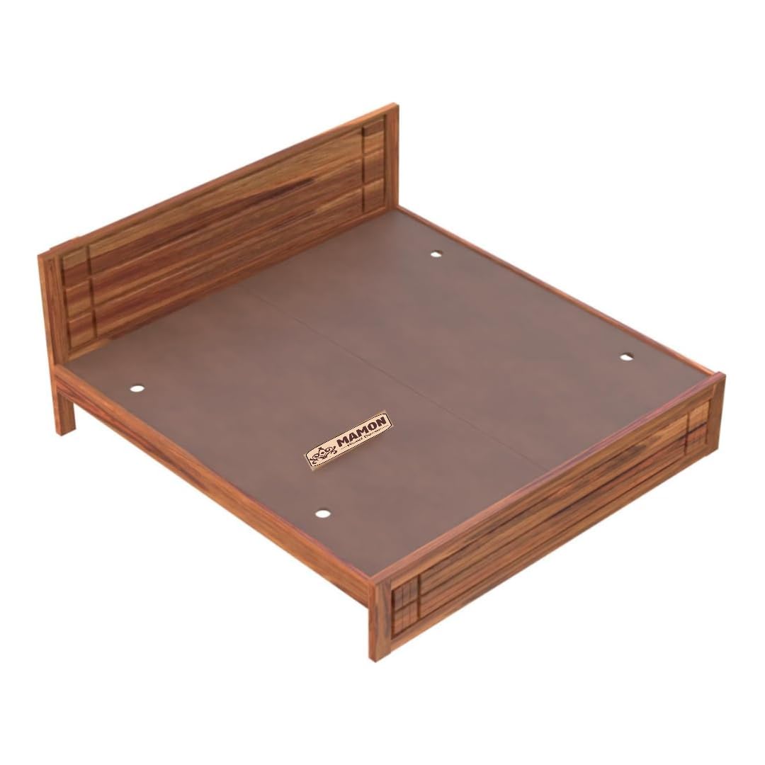 Mamon Wood Decor Solid Sheesham Wood Bed Without Storage – Queen Size