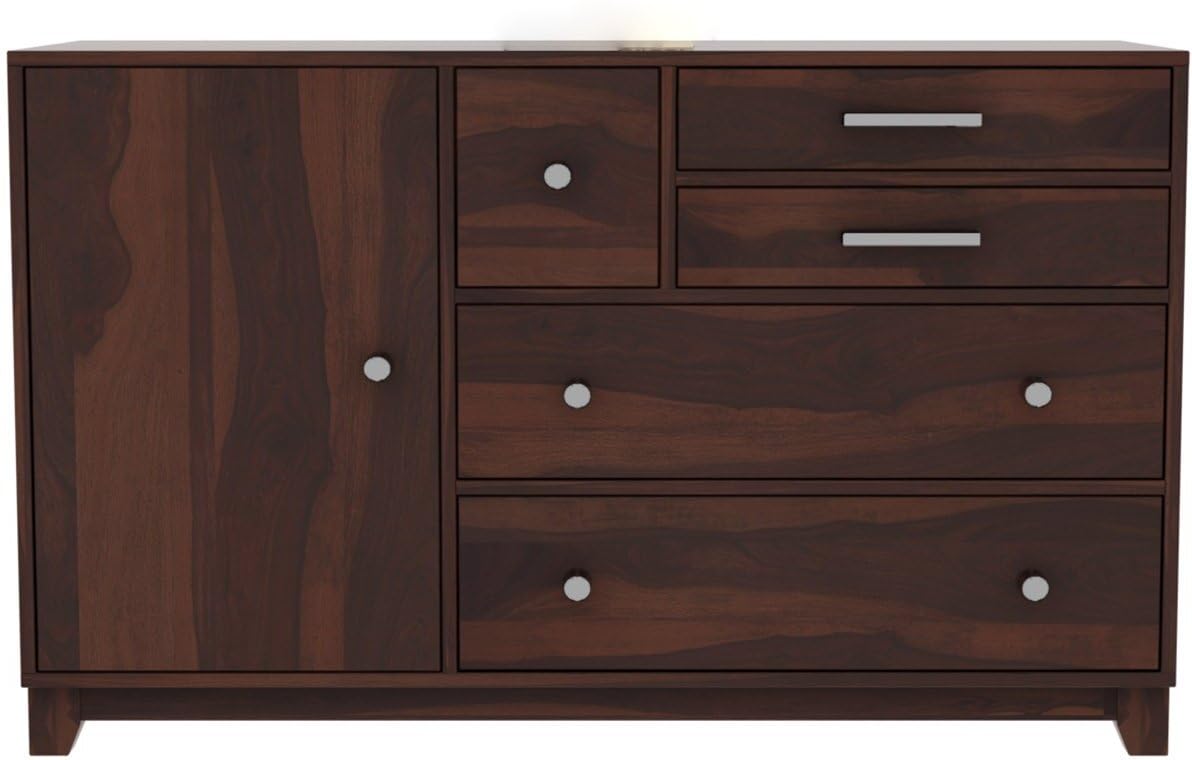 Ambica Woodmart Sheesham wood chest of drawers in walnut finish, photo 4