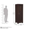 Mamon Wood Decor Wooden Single Door Wardrobe Organizer for Storage