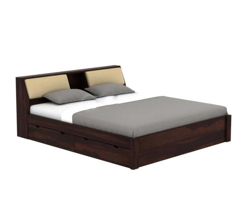 Dark Walnut | Ambica Woodmart Sheesham wood bed, dark walnut, photo 20