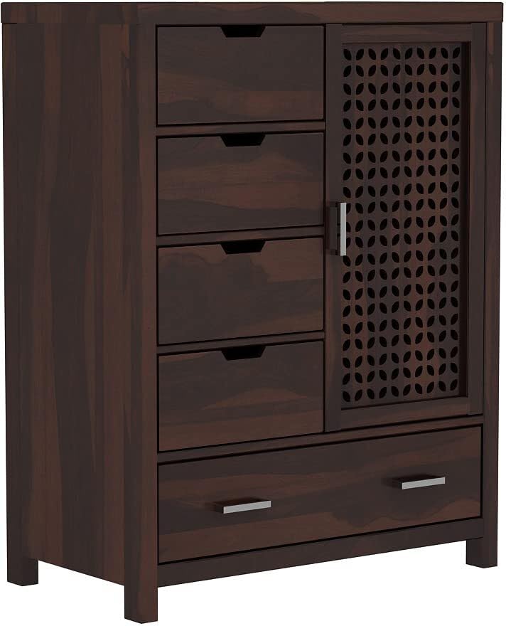 Ambica Woodmart Sheesham wood chest of drawers in walnut finish, photo 2