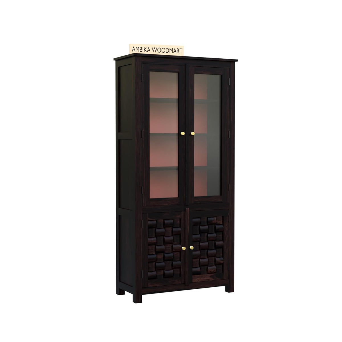 Ambica Woodmart Sheesham wood wardrobe in dark walnut finish, photo 5