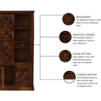 Mamon Wood Decor Solid Sheesham Wood Furniture 4 Door Almirah – Brown