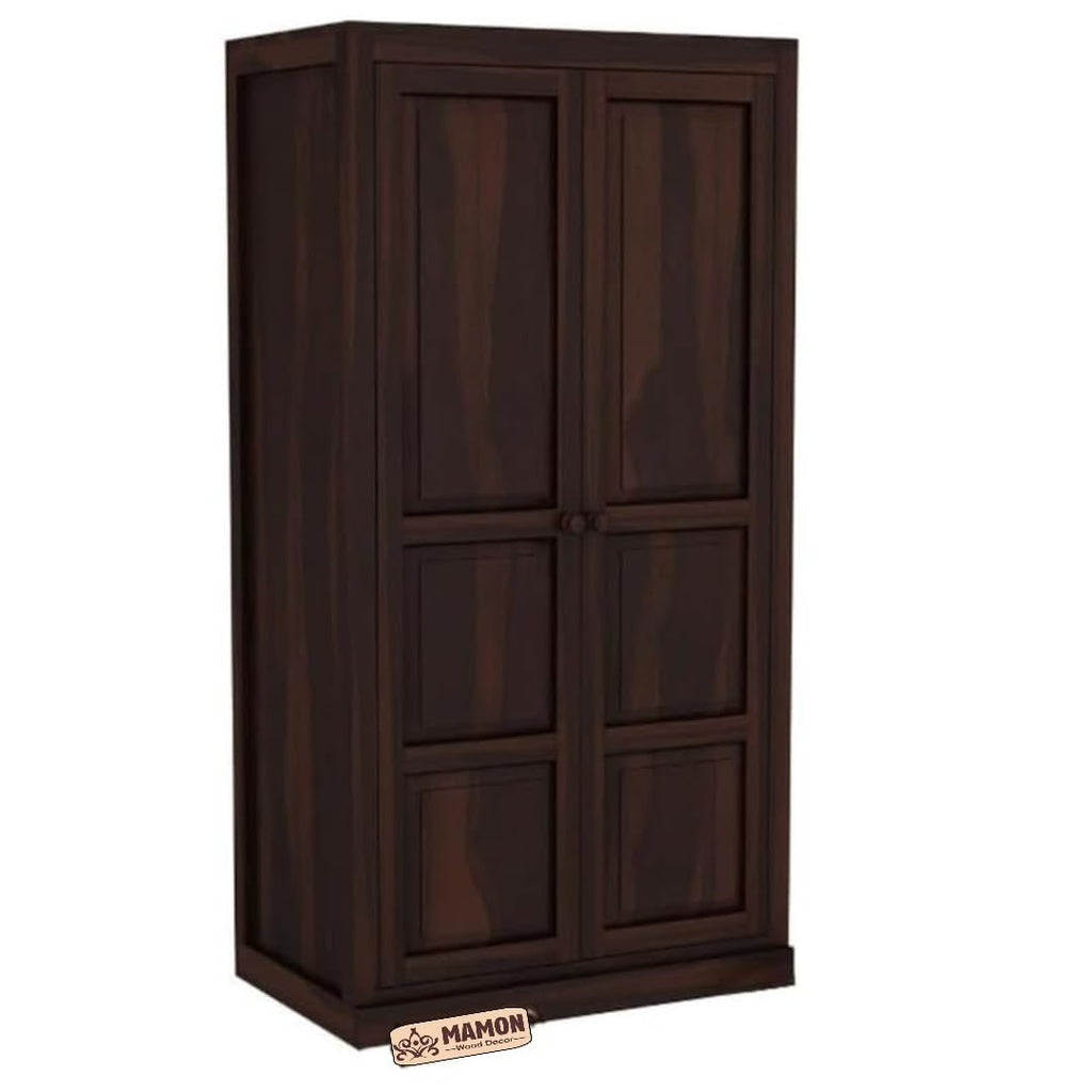 Mamon Wood Decor Sheesham Wood Wardrobe with 3 Drawer and 4 Shelves