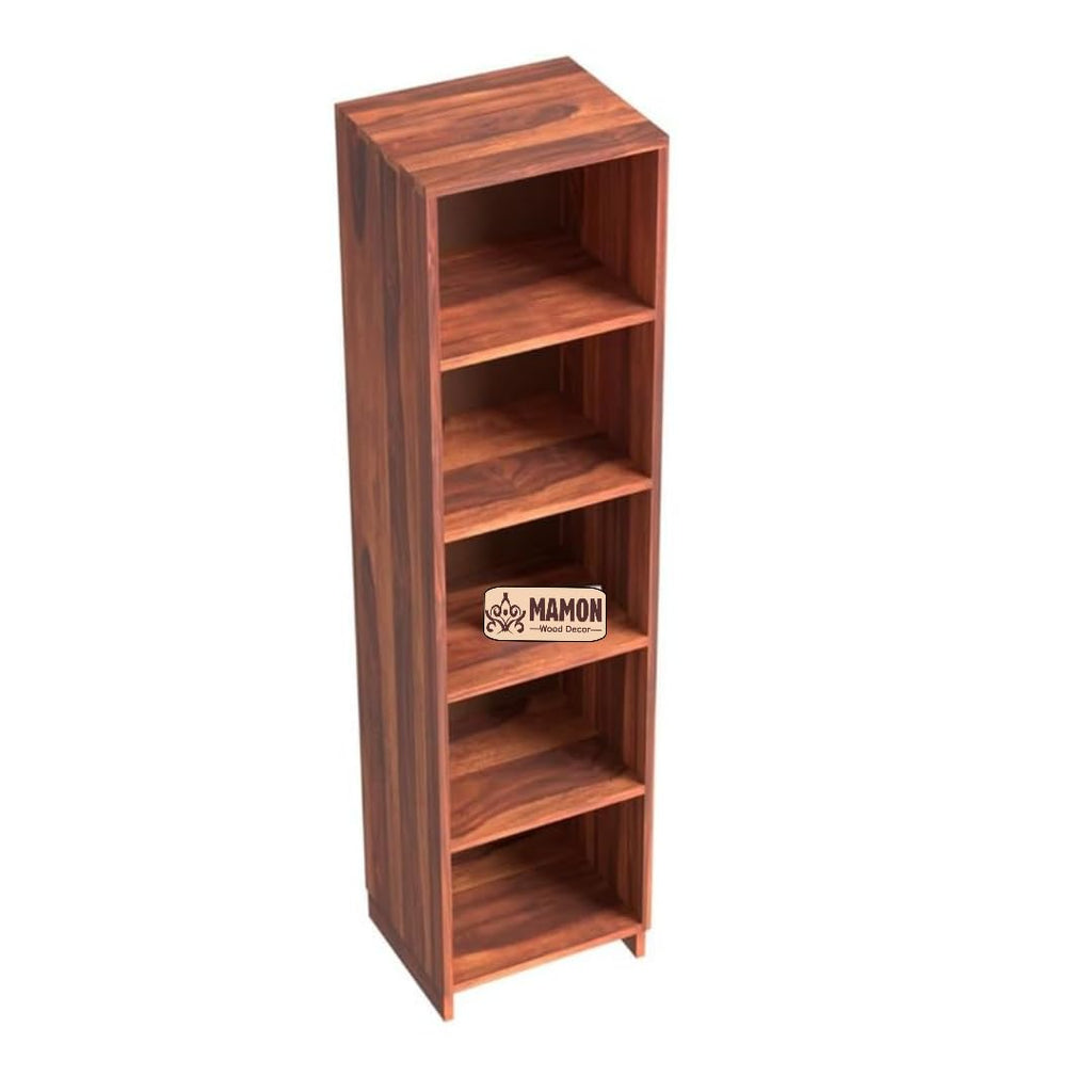 Mamon Wood Decor Sheesham Wood Multipurpose Book Shelf – Natural Brown