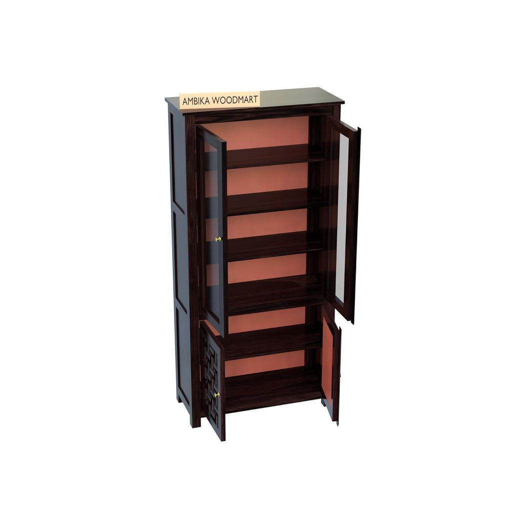 Ambica Woodmart Sheesham wood wardrobe in dark walnut finish, photo 8