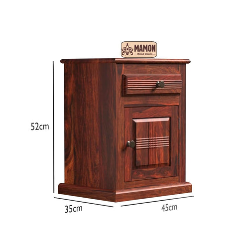 Mamon Wood Decor Sheesham Wood Bedside Table – Design 11