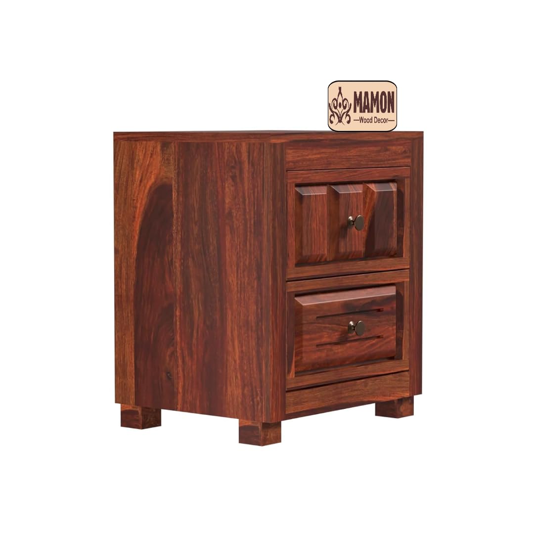 Mamon Wood Decor Sheesham Wood Bedside Table – Design 12