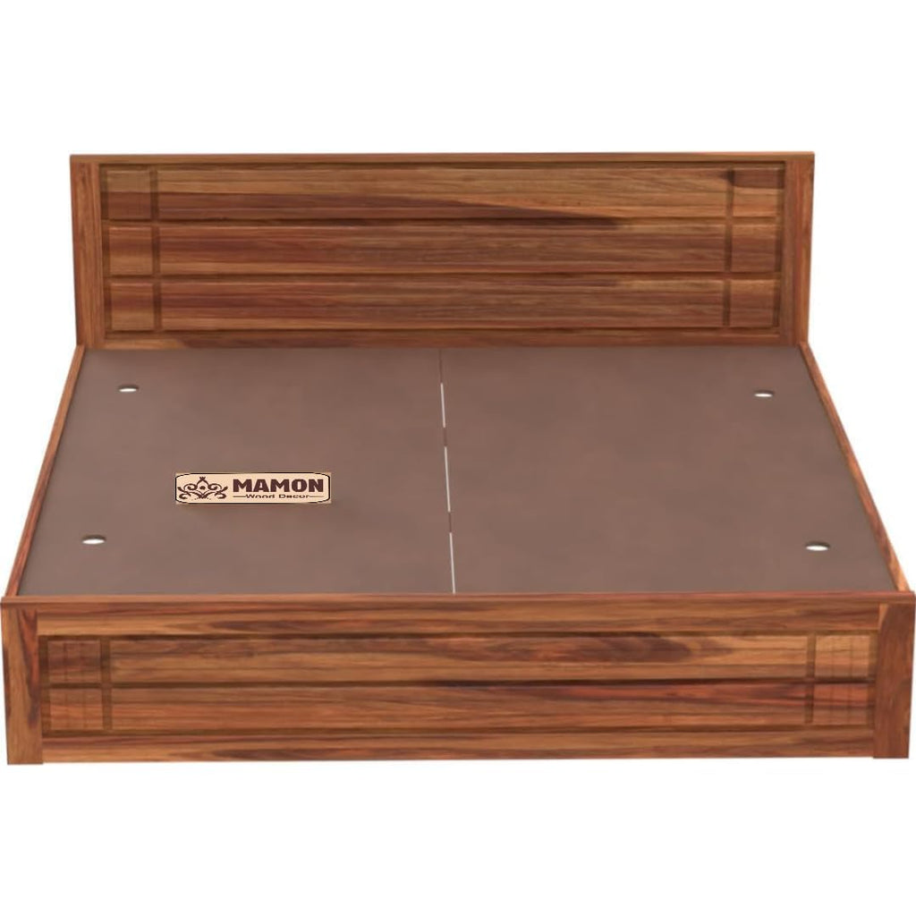 Mamon Wood Decor Solid Sheesham Wood Bed Without Storage – Queen Size