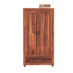 Mamon Wood Decor Solid Wood Wardrobe with Double Doors, Decorative