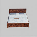 Mamon Wood Decor Sheesham Wood Queen Size Bed Without Storage Solid
