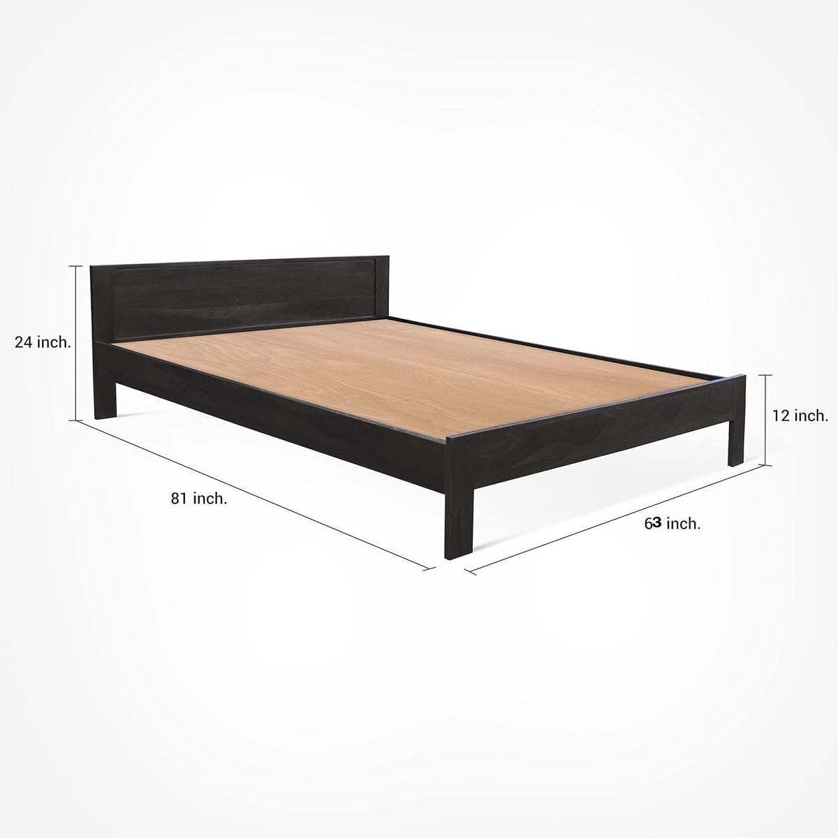 Dark Walnut | Ambica Woodmart Sheesham wood bed, dark walnut, photo 2