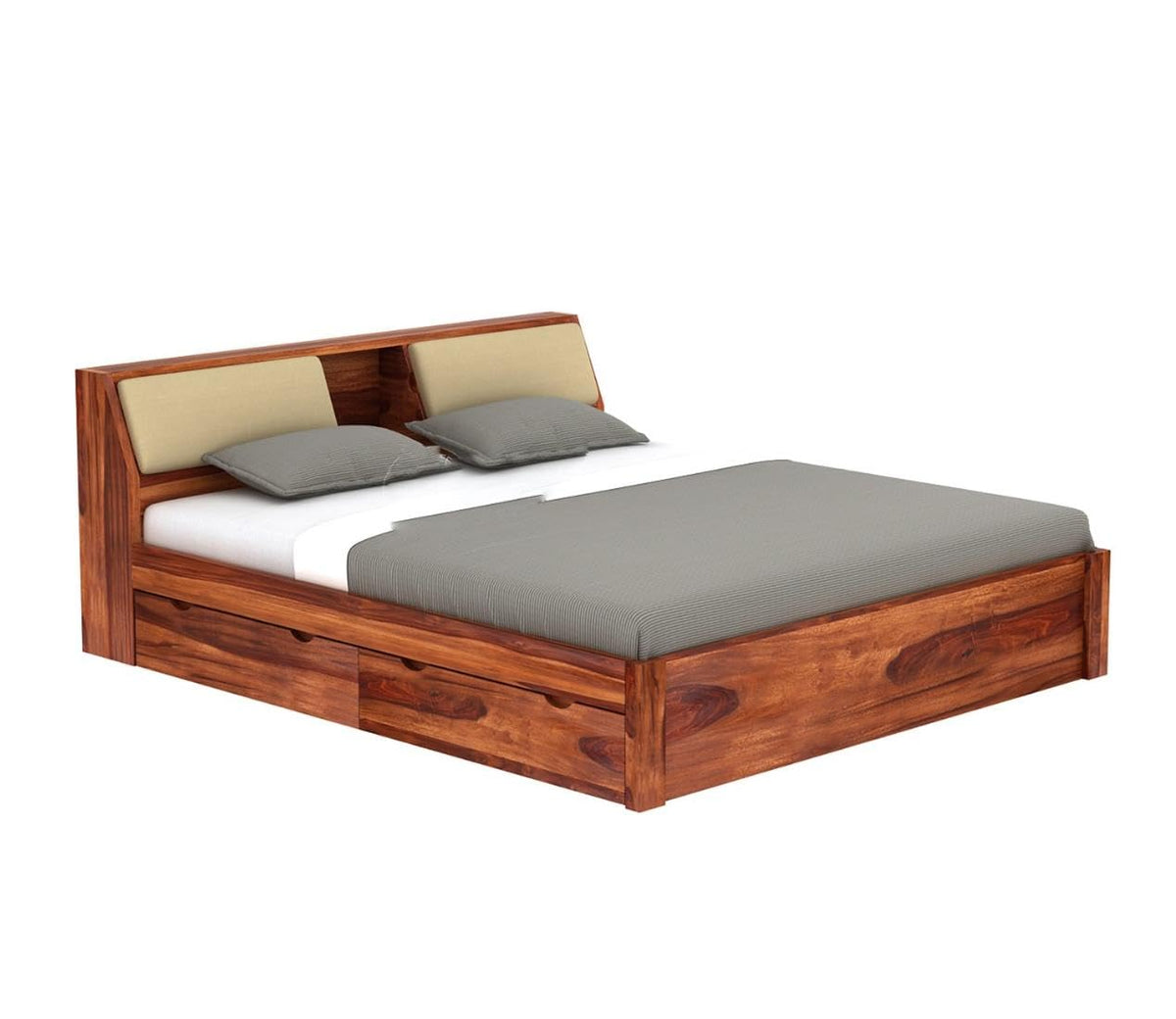 Natural | Ambica Woodmart Sheesham wood bed, natural, photo 29