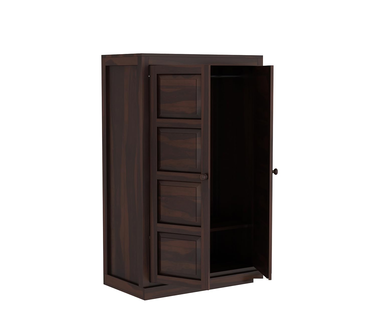 Mamon Wood Decor 2 Door Wardrobe with 2 shelves & hanging space – Ford - Walnut